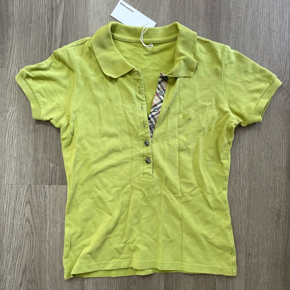 Reformation Vintage Burberry Green Polo